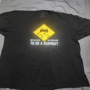 Men's Black Graphic Tee with Burnout Sign Design